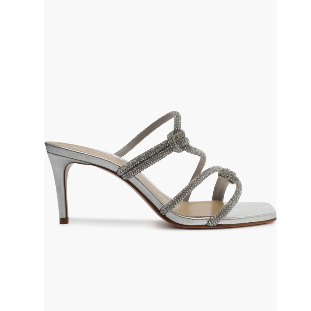 SCHUTZ Lauryn Slide Sandals Cristal Forro & Silver Women’s 5.5B Jewel Encrusted - Picture 3 of 16